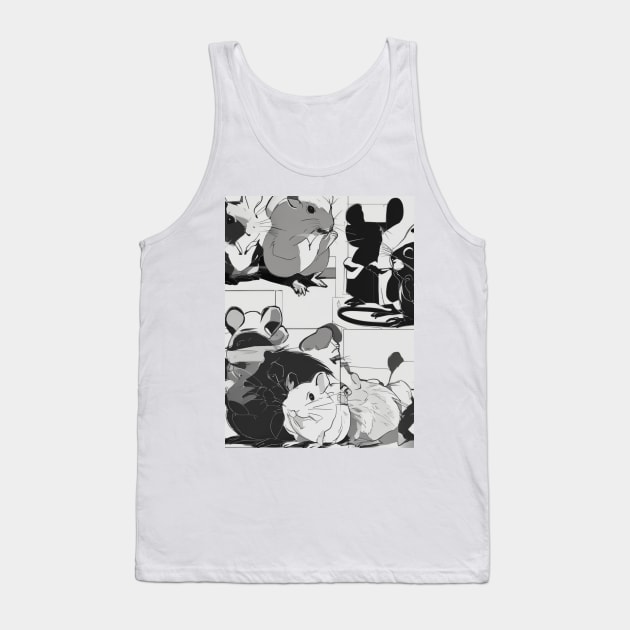 Hamsters Shadow Silhouette Anime Style Collection No. 28 Tank Top by cornelliusy
